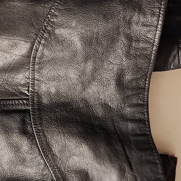 Leather motorcycle jacket By Contempo Casuals 1990 or so  Small - Picture 15 of 17